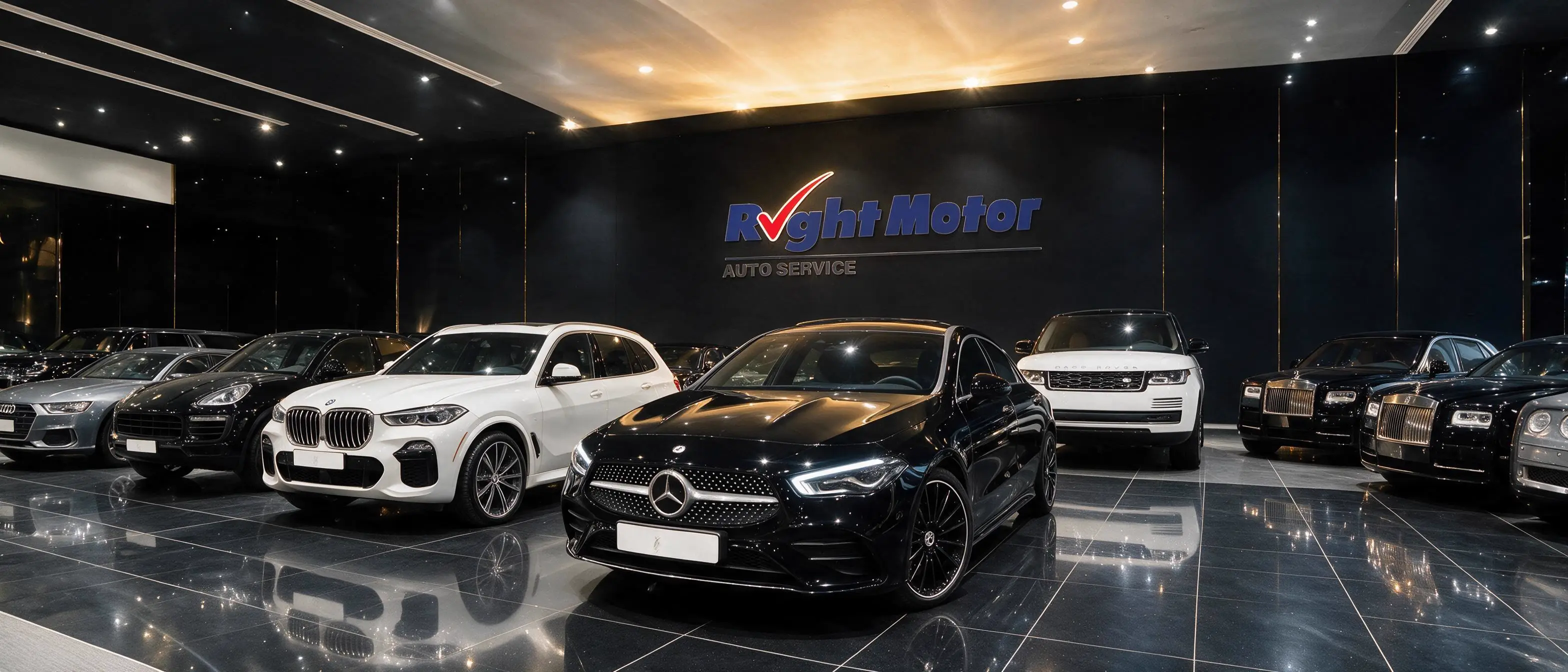 A row of pre-owned cars on the Right Motor floor